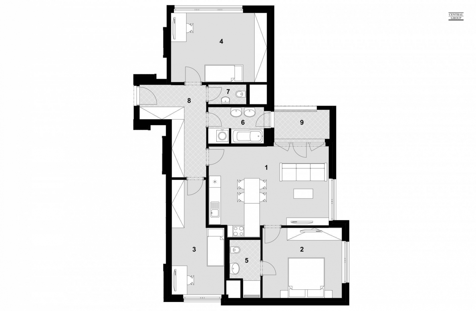 Квартира 4+кк, 104 м² в Праге 4 превью
