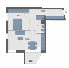 Квартира 2+кк, 55 м² в Праге 9