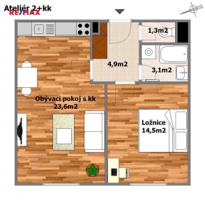 Квартира 2+kk, 47 м² в Праге 10